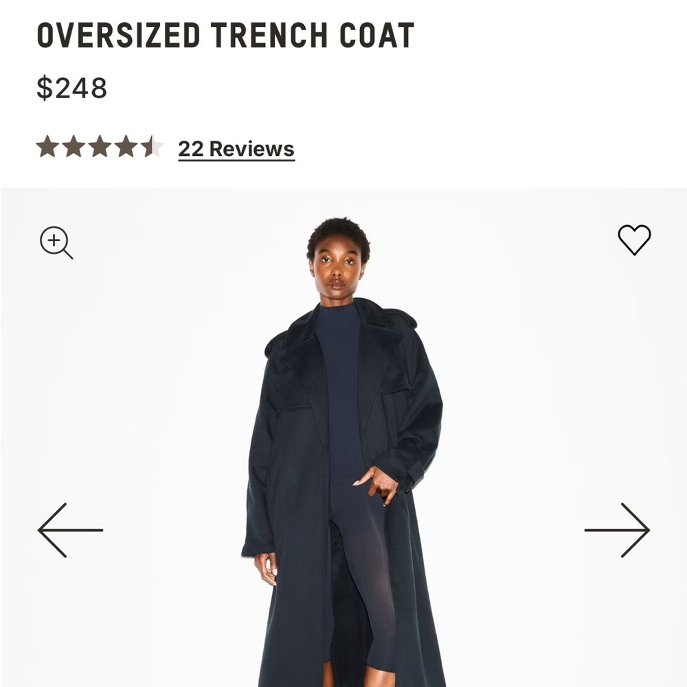 SKIMS Black Oversized Trench Coat